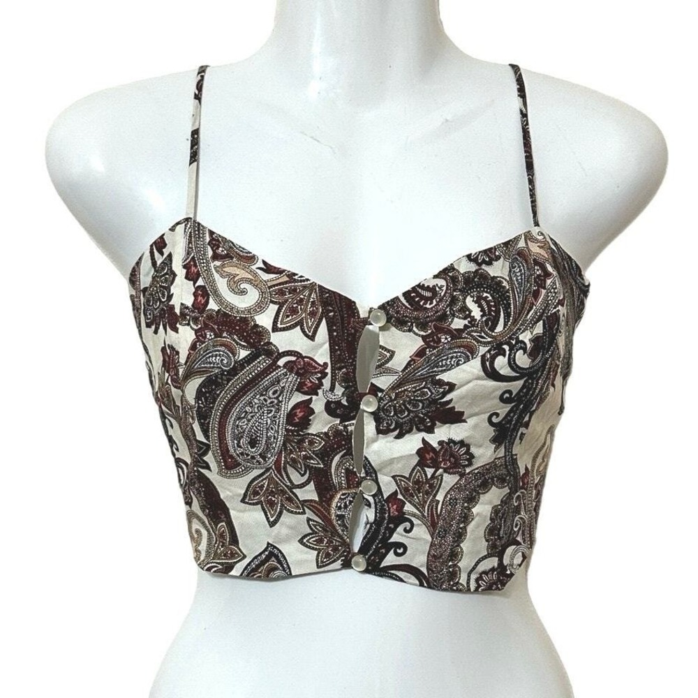 After Party by Nasty Gal Paisley Crop Top Medium Festival Western Rodeo‎ NEW